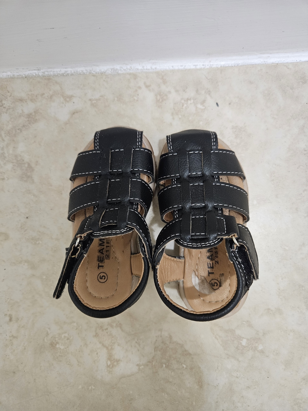 Kids Black Fisherman Sandals -Size 5 #Sandals #Toddler